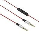 AGS Retail Ltd Compatible Audio Cable Replacement for Beats Solo HD & Studio 2.0 - 1.2 m, Red/Black, Male/Male Headphones Cord with In Built Microphone, Gold Plated Jack, Earphones Lead | Audio and Video Accessories