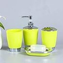 4 Piece Bathroom Accessories Sets Bathroom Set Bathroom Accessories Including Toothbrush Holder Soap Dispenser Tooth Cup and Soap Dish Bathroom Accessories for Home Decorations (Green 4 Piece Set)