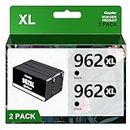 Gagalay 962XL Black Ink Cartridges Replacement for HP 962 Ink Cartridges Compatible with HP Officejet Pro 9010 Series Ink Cartridges 9015 9020 9018 Printer, 2 Black