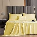 Whitney Home Textile Queen Size Sheet Set - Rayon Derived from Bamboo, Luxury Cooling Bed Sheets, 16" Extra Deep Pocket, Soft & Breathable Hotel Bedding Sheets and Pillowcases Sets