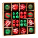 44 Red And Green Decorative Ornaments For Christmas Tree Decorations Clearance