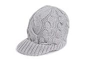 Michael Kors Women's Cableknit Newsboy Hat, Grey