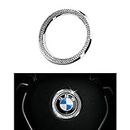 BLINGOOSE Para BMW Accesorios Volante Emblema Pegatinas BMW 3 5 6er X1 X2 X3 X4 X5 M2 M3 M6 Brillo Coche Decoración Diamantes Plata 1 unidad
