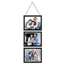 Amazon Brand - Umi 3 In 1 Black Hanging Photo Frame With Plexiglass - Upload And Customize 3 Photos Of 5 X 7 Inch Each, Tabletop, Rectangular
