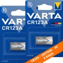 2 x Varta CR123A CR17345 Photo Lithium Batterie 3V 6205  ø17x34,5mm Blister