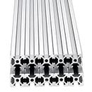 IXGNIJ 10pcs 48inch T Slot 2020 Aluminum Extrusion European Standard Anodized Linear Rail for 3D Printer Parts and CNC DIY 1220mm Silver(48inch)
