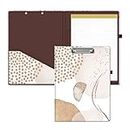 MIBITRI Clipboard Folio with Refillable Lined Notepad for Letter Size (11" x 8.5"), Hardcover File Folder with 2 Interior Storage Pockets, Nursing Clipfolio with Pen Holder, Color Block