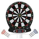 Electronic Dartboards for Adults Kids Dartboard Set with 6 Soft Tip Darts Electric Dartboard Darts Scorer with LCD Display 15In (Batteries are not included)