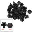 10 piezas remaches de plástico orificio de 8 mm sujetador clip de empuje negro para pieza de guardabarros automático de automóvil