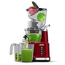 SiFENE Cold Press Juicer Machines with 83mm Big Mouth, Whole Slow Masticating Juicer, Juice Extractor Maker Squeezer for Fruits and Vegetables, BPA-Free, Easy to Clean, Red