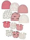 Onesies Brand Baby 12-Piece Cap and Mitten Set, Pink Bunny, 0-6 Months