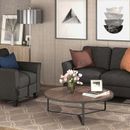 Farm on table Living Room Furniture Armrest Single Chair & Loveseat Sofa (Black) Linen | Wayfair Living Room Sets 0311LP000013BAA