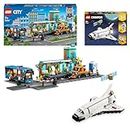 LEGO Vehicle Bundle: Includes City Train Station (60335) Set and Creator 3in1 Space Shuttle (31134) Toys for 7 Plus Year Old Kids, Boys & Girls, with Minifigures and Accessories, Birthday Gift Idea