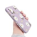 Sunswim Compatible with Galaxy A50 Case Cute Daisy Pattern Full Camera Lens Protection Shockproof TPU Bumper Liquid Silicone Protective Cover Phone Cases for Samsung Galaxy A50/A50s/A30s-Purple