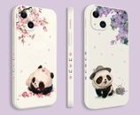 Cute Lovely Panda Flower Soft Coque Cover Case For Iphone 15 Pro Max 14 13 12 11