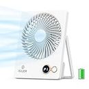 ISILER Small Desk Fan, 1200mAh Portable USB Fan with 3 Speeds Strong Airflow, Small Personal Fan with 180° Adjustable Tilt Angle, Quiet Cooling Fan for Home, Office, Dorm