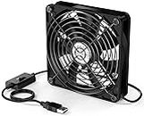 ELUTENG 120mm Mini USB Fan Computer Fan Quiet USB Speed Control Cooling Fan Portable 5V Case Cooler Fan for Receiver DVR Playstation Xbox Computer Cabinet Cooling 120 x 120 x 25mm