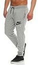 Nike AW77 FLC CUFF PT-air HTG – Men's trousers, Men, W77 Flc Cuff Pt-Air Htg, Grey/Black, medium