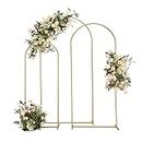 Vincidern Wedding Arch Backdrop Stand Set of 3 (6.6FT,5.9FT,4.9FT), Balloon Arch Stand, Metal Arch Backdrop Stand for Birthday Party, Wedding Arches for Ceremony Decoration Backdrop Door Frame Gold