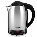 Geepas Electric Kettle, 1500W | Stainless Steel Cordless Kettle | Boil Dry Protection & Auto Shut Off | 1.8L Jug Kettle for Hot Water Tea or Coffee | Swivel Base with Auto Lid Open, Light Indicator