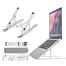 BASICSLIFE Laptop Stand, multifunctional Aluminum Riser for laptop, phone, i pad etc, Ergonomic Laptops Elevator for Desk, Metal Holder Compatible within 9 to 15.6 Inches Notebook Computer, Silver?W?
