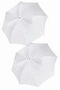 SimpexWhite Umbrella Diffuser (36-inch) for Photo & Video | Metal Body | for Studio Photography Speedlite Flash, Umbrella Clamps, Continuous Light (Sungun, Porta) Videography (White, Pack of 2)
