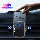 Cargador inalámbrico de automóvil de 30 W soporte de sujeción automática infrarroja para iPhone Samsung