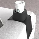 vodvob Couch Cup Holder, Anti-Spill Sofa Cup Holder Silicone Couch Coaster, Suitable for Sofa Recliner Armchairs, Gifts for Mom, Dad, Husband, Grandma, Grandpa, Black