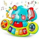 HISTOYE Baby Piano Toys for 1 Year Old Boy Girl Light Up Baby Toys 6 to 12 Months Musical Learning Toys for Infant Baby Toddler 6 9 12 18 24 Months Elephant Piano Keyboard Toys Gifts for 1 2 Year Old