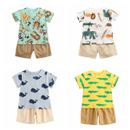 Cartoon Boys Clothing Sets Summer Short Sleeve Cotton Baby Tops