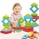 Building Blocks Stacking Toys for Toddlers 1-3: Montessori Toys for 1 2 3 Year Old Boys Girls, Educational STEM Baby Sensory Toys for Kids Age 2-4,Birthday Christmas Easter Valentines Day Gifts