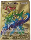 Pokemon Solid Metal Gold Cards Arceus Vmax Mega  Charizard Pikachu Illustrator
