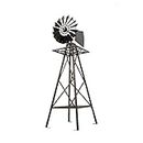 Gardeon Garden Ornaments Windmill, 120cm Height Gardening Decor Metal Ornament Outdoor Wind Mill Spinner Decorations Home Yard Setting Decoration, Weather-Resistant with Nuts Bolts Brown.