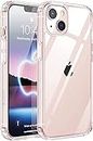 Amozo Ultra Hybrid Camera and Drop Protection Back Cover Case for iPhone 13 (TPU + Polycarbonate | Crystal Transparent)