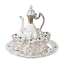 FASHIONMYDAY Fashion My Day® Turkish Coffee Pot Set Drinkware Teapot Set for Dining Room Cabinet Table Argent and White | Glassware