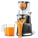 Slow Masticating Juicer Machine, SiFENE Vertical Cold Press Juicer with 3.2" Big Mouth for Whole Fruits and Vegetables, Easy to Clean