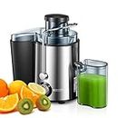 Juilist Juicer, Centrifugal Juicer Machines Whole Fruit and Vegetable 600W, 3-inch Wide Mouth Juicer Extractor with 2 Speeds, Easy Clean & Use, Compact Design & Anti-drip, Recipe Included