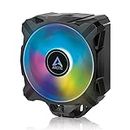 ARCTIC Freezer A35 A-RGB - Dissipatore CPU a Torre Singola con A-RGB per AMD, Ventola P da 120 mm ottimizzata per la pressione, 200-1700 RPM, 4 Heatpipes, Pasta Termica MX-5 inclusa - Nero