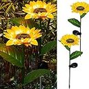 Dazzle Bright Resin Sunflower Shape Solar Led Lights, 2 Pack Garden Waterproof Decorative With Stake For Outdoor Yard Pathway Outside Patio Lawn