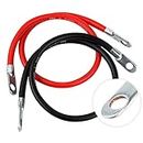 Cartman 4AWG 18-Inch Battery Inverter Cables Set, 4Gauge x 18" (1 Positive & 1 Negtive) for Car, Truck, RV, Solar