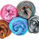 Revolution Fibers Bamboo Fiber Top Variety Pack | 5 Super Soft, Luxurious Blended Colors of 100% Bamboo Unspun Fiber | Perfect for Hand Spinning, Needle Felting, Weaving and Crafting