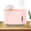 Gnanishwa Humidifier for Room Ultrasonic, Cool Mist, Auto Shut-Off and Cool Mist | 300ML (Pink)
