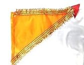 Krushnesh Creations Set of 12 Flags Zanda for Home or mandir, Length = 18 inch Orange Color