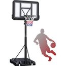 Olilawn Adjustable Height 43.3" W Portable Full-Size Basketball Hoop in Black | 43.3 H x 35.4 W x 144.5 D in | Wayfair 31-01011-007