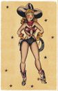 Cowgirl vintage Sailor Jerry Traditional style tattoo Pin Up poster print