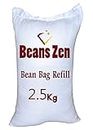 BEANSZEN White Beans for Fill | Refill Bean Bag Pack of 2.5 kg | Pillow Refill | Sofas Refill | Footstool Filler |