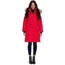 Canada Weather Gear Women's Faux Fur Insulated Long Puffer Coat Red Size M
