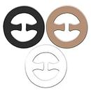 Sensual Lady ® Women PVC Bra Strap Converter, Racerback Bra Clip, Conceal Straps and Cleavage Control Bra Clips Plastic Rings| Free Size, Color- Black White, Beige (Pack of 3) (Round)
