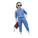 Trendy Style Kids Denim Clothing Set shirt and pants for girls (6-7 Year)