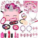 LOYO girls pretend play makeup kits with cosmetic bag for little girls birthday christmas holiday gift, toy makeup set for toddler girls age 2, 3, 4, 5 (not real makeup) - Multi color